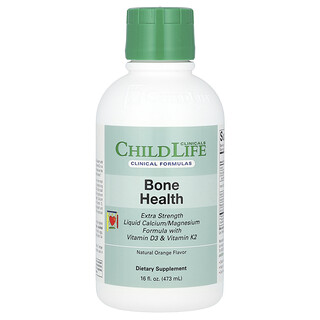 ChildLife Clinicals, жидкая добавка с кальцием, магнием, витаминами D3 и K2, с натуральным апельсиновым вкусом, 473 мл (16 жидк. унций)