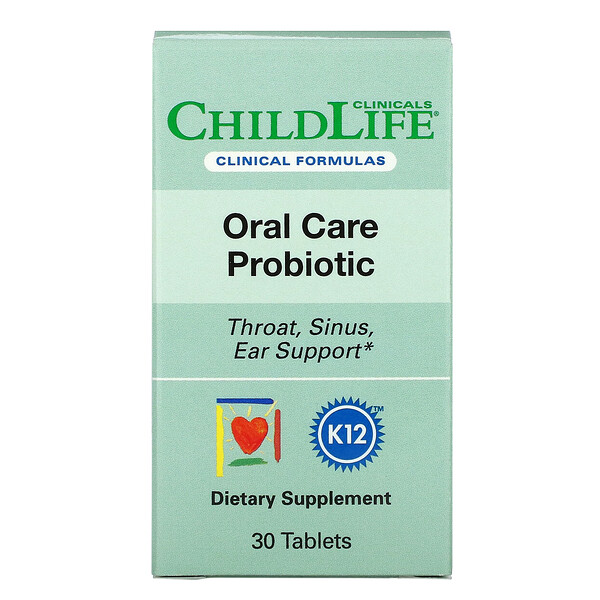 Childlife Clinicals, пробиотик для ухода за полостью рта, натуральная клубника, 30 таблеток