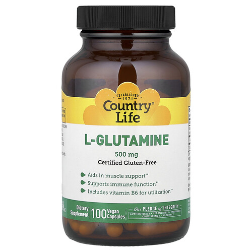 Country Life, L-Glutamine, L-Glutamin, 100 vegane Kapseln