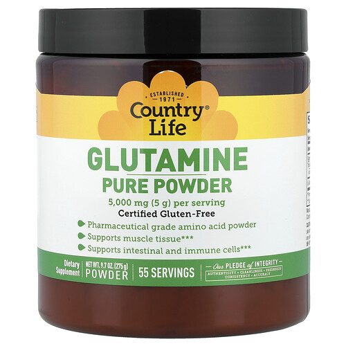 Country Life, Glutamine Pure Powder, reines Glutaminpulver, 275 g (9,7 oz.)