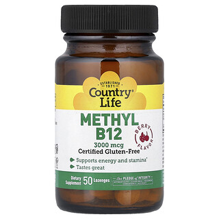 Country Life, Metil B12, Bayas, 50 pastillas