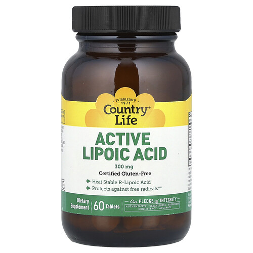 Country Life, Active Lipoic Acid, aktive Liponsäure, 60 Tabletten