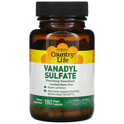 

Country Life Vanadyl Sulfate 180 Vegan Capsules