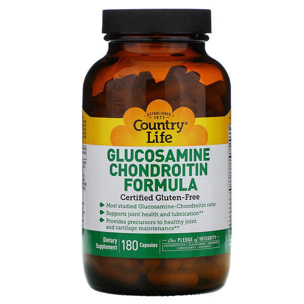 Country Life, Glucosamine Chondroitin Formula, 180 Capsules iHerb