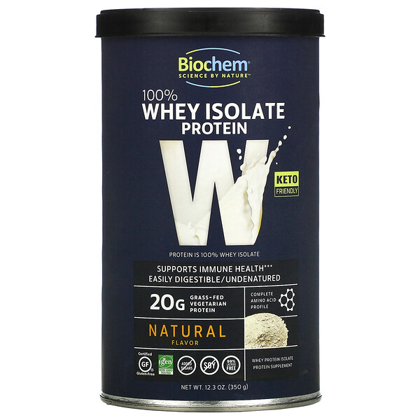 Biochem‏, 100% Whey Isolate Protein, Natural, 12.3 oz (350 g)
