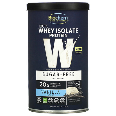 

Biochem 100% Whey Isolate Protein Sugar Free Vanilla 11.8 oz (336 g)