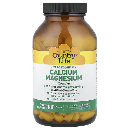 Country Life, Target-Mins®, Calcium-Magnesium Complex, 180 Tablets