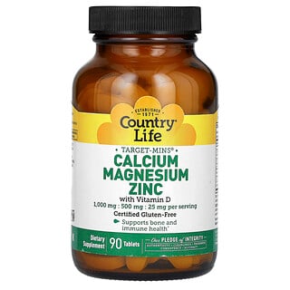 Country Life, Calcio, magnesio y zinc con vitamina D`` 90 comprimidos