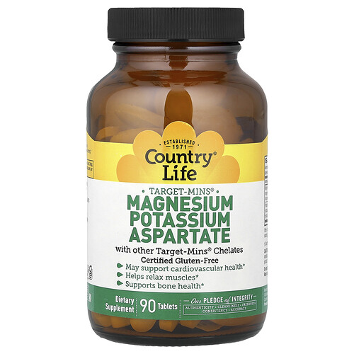 Target-Mins Magnesium Potassium Aspartate Mineral - 90 Tablets by Country Life Vitamins
