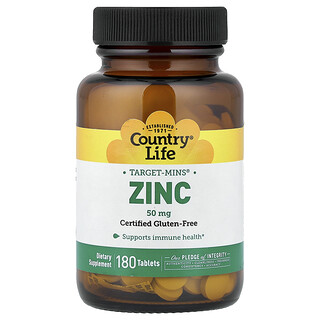 Country Life, Target-Mins®, Zink, 50 mg, 180 Tabletten