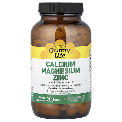 Product Image for Country Life, Calcium Magnesium Zinc, 250 Tablets