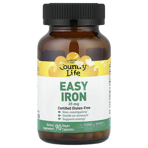 Country Life Easy Iron, 25 mg, 90 Vegan Capsules