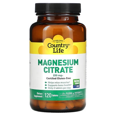 

Country Life Magnesium Citrate 125 mg 120 Tablets