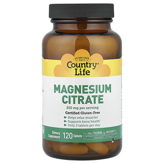Country Life, Magnesium Sitrat, 120 Tablet