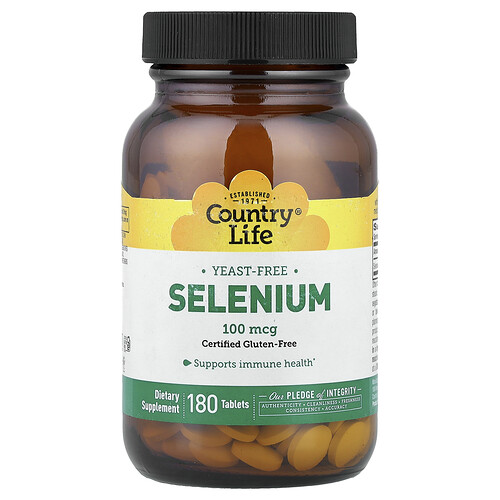 Country Life, Selenium, 100 mcg, 180 Tabletten