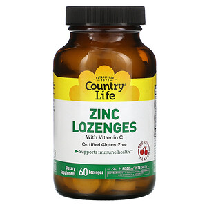 Отзывы о Кантри Лайф, Zinc Lozenges with Vitamin C, Cherry, 60 Lozenges