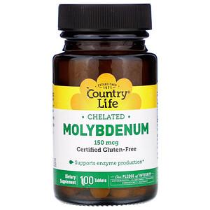 Кантри Лайф, Chelated Molybdenum, 150 mcg, 100 Tablets отзывы покупателей