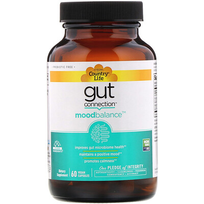 Country Life Gut Connection, Mood Balance, 60 Vegan Capsules