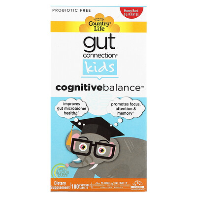 

Country Life Gut Connection Kids Cognitive Balance Sweet & Sour 100 Chewable Tablets