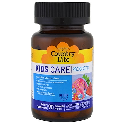 

Kids Care Probiotic, Berry Flavor, 5 Billion CFU, 90 Chewable Wafers