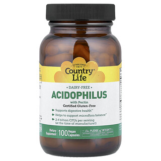 Country Life, Acidophilus with Pectin, Acidophilus mit Pektin, 100 vegane Kapseln