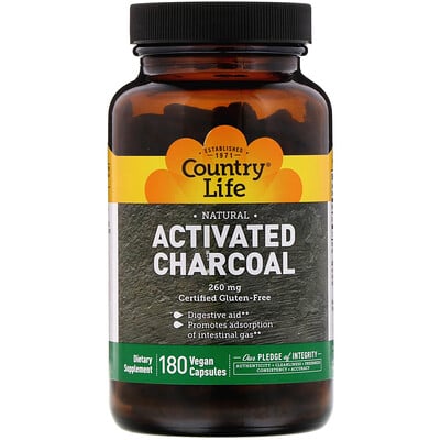 Activated Charcoal, 260 mg, 180 Vegan Capsules