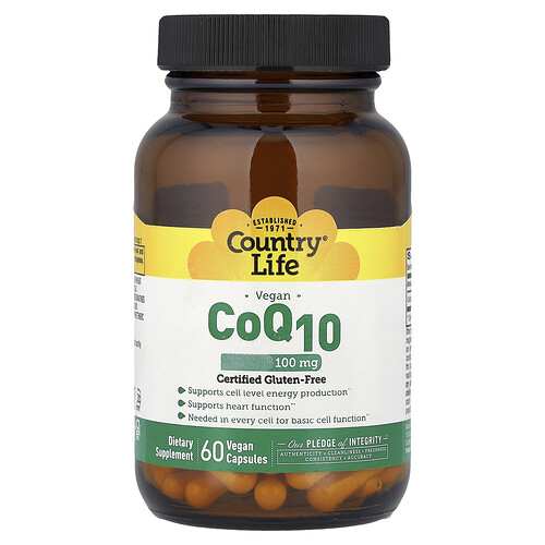Country Life, Vegan CoQ10, vegan, 100 mg, 60 vegane Kapseln