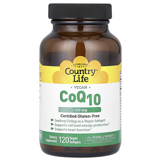Country Life, CoQ10 vegana, 100 mg, 120 cápsulas blandas veganas