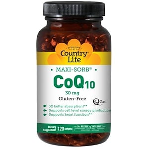 Кантри Лайф, Maxi-Sorb, CoQ10, 30 mg, 120 Softgels отзывы