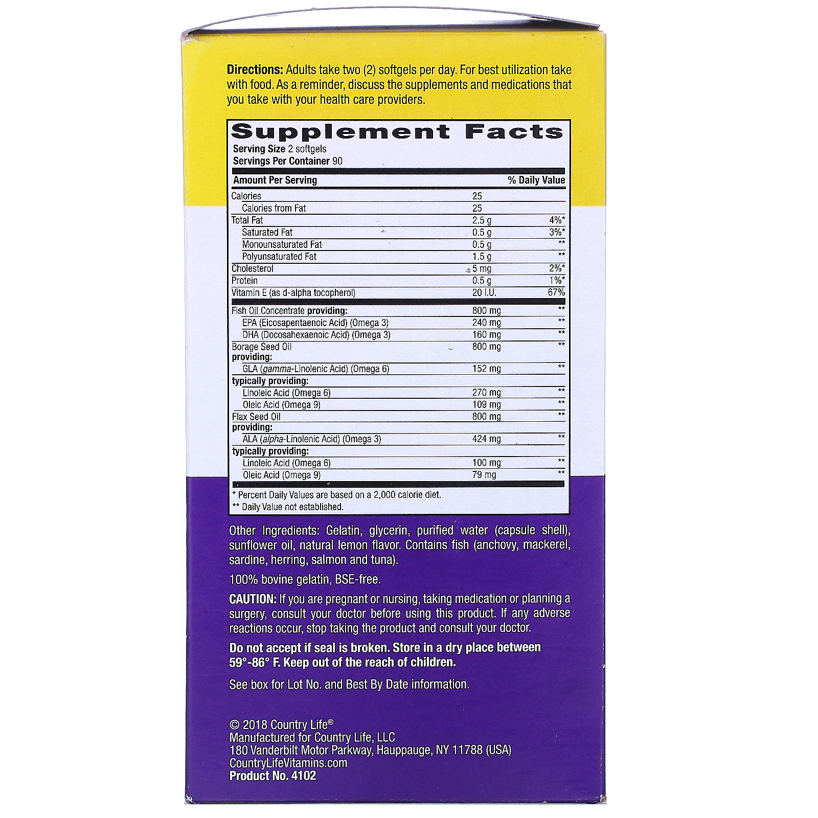 Country Life, Ultra Concentrated Omega 369 Complete, Natural Lemon