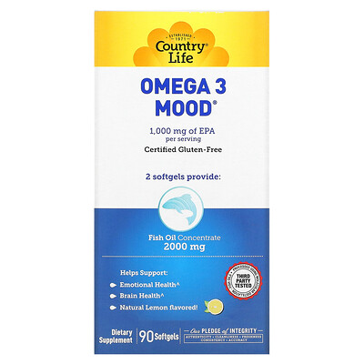 

Country Life Omega 3 Mood Natural Lemon 90 Softgels