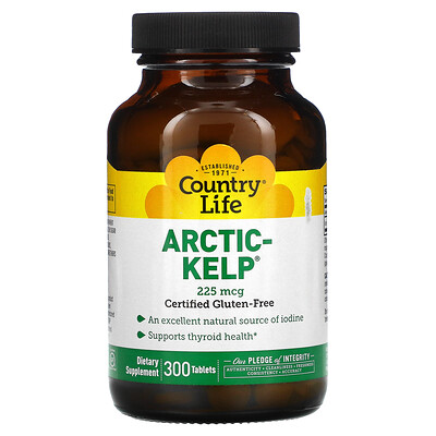 

Country Life, Arctic-Kelp, 225 mcg, 300 Tablets