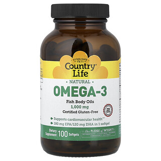Country Life, Natural Omega-3, 100 softgels