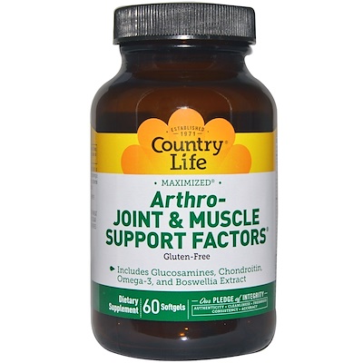

Country Life Arthro-Joint & Muscle Support Factors, 60 Softgels
