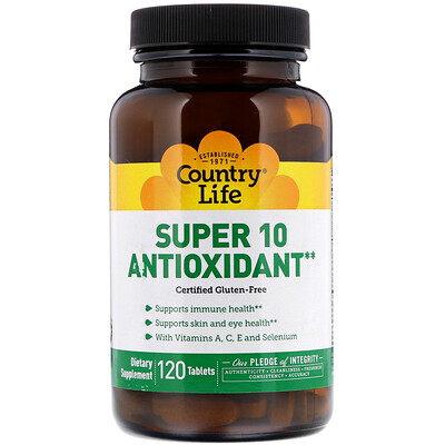 Country Life Антиоксидант Super 10, 120 таблеток