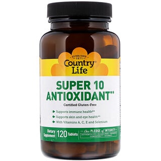 Country Life, Super 10 Antioxidant, антиоксидант, 120 таблеток