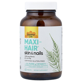 كونتري لايف‏, Maxi-Hair® ، للبشرة والأظافر ، 60 قرصًا