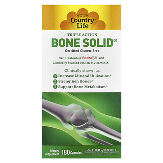 Country Life, Üçlü Etkili Bone Solid®, 180 Kapsül