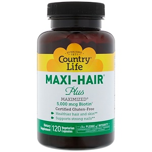 Country Life, Maxi Hair Plus, 120 растительных капсул