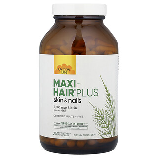 Country Life, Maxi-Hair® Plus, 240 vegetarische capsules