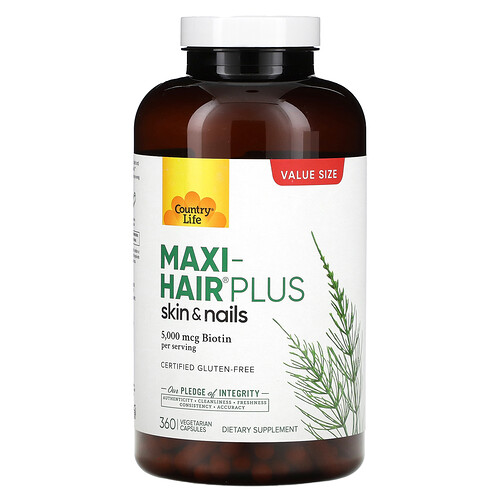 Country Life Maxi-Hair Plus, 360 Vegetarian Capsules