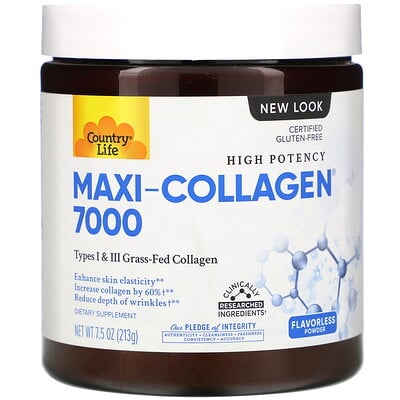 Country Life Maxi-Collagen 7000 Powder, Flavorless, 7.5 oz (213 g)