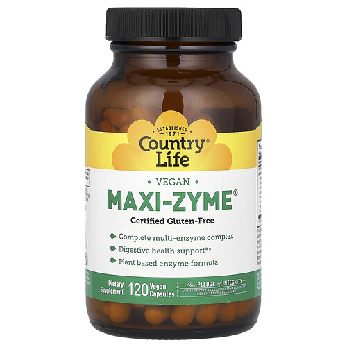 Country Life Maxi-Zyme, 120 Vegan Capsules