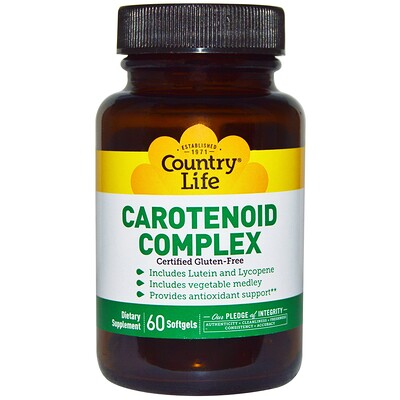 Country Life Комплекс каротиноидов, 60 мягких желатиновых капсул