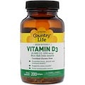 Country Life, Vitamin D3, High Potency, 10,000 I.U., 200 Softgels - iHerb