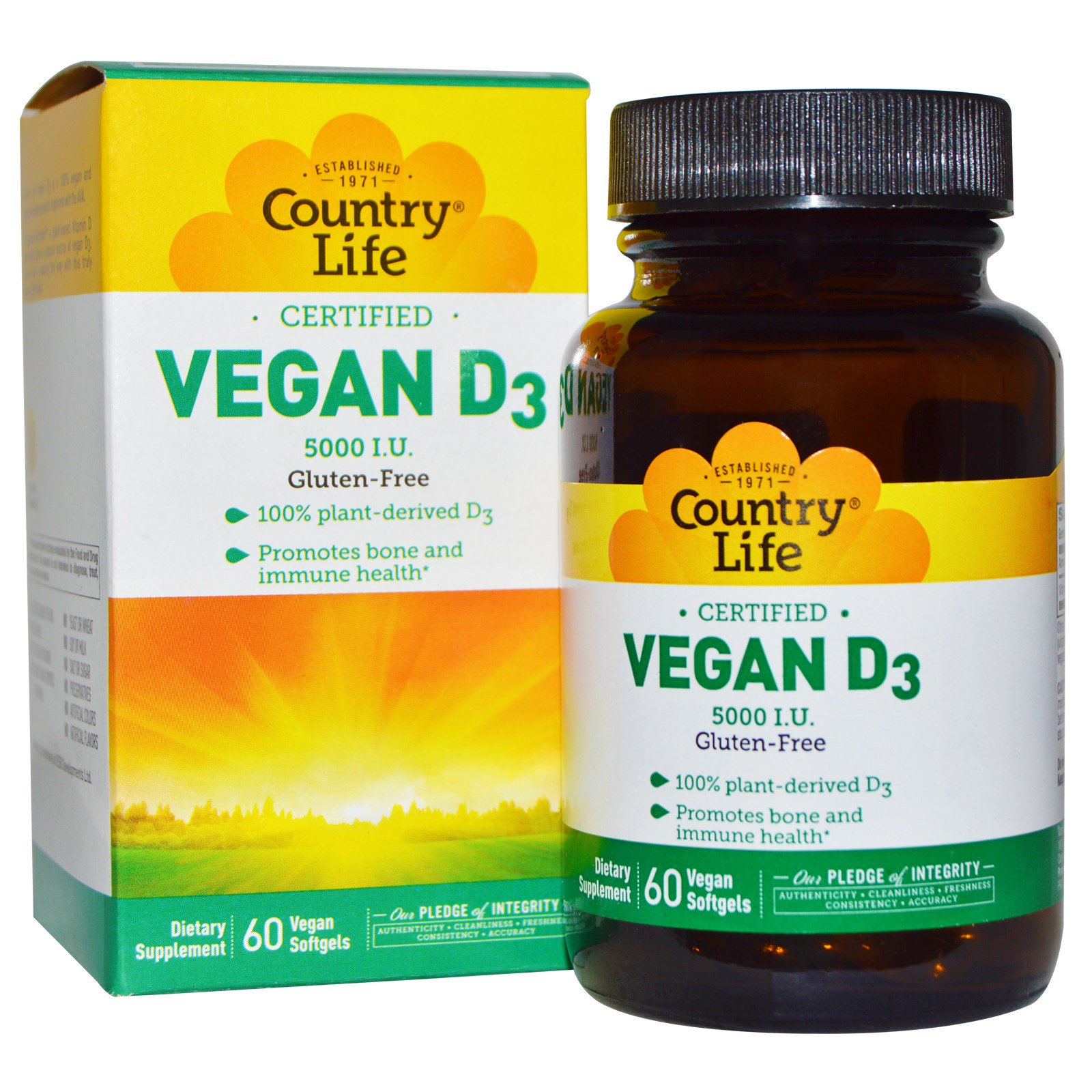 Country Life Vegan D3 5000 IU 60 Vegan Softgels IHerb