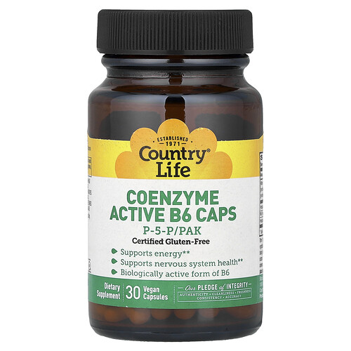 Country Life, Coenzym Active B6 Kapseln, 30 vegane Kapseln