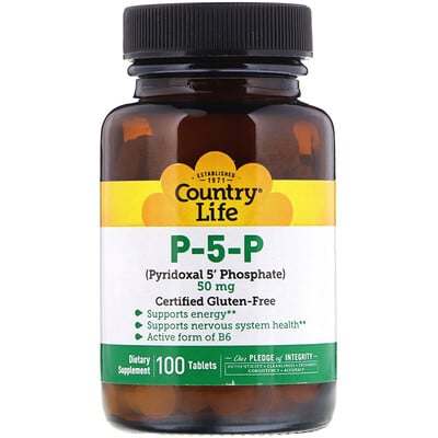 Country Life П-5-Ф (пиридоксаль-5'-фосфат), 50 мг, 100 таблеток