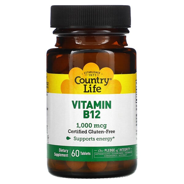 Vitamin B12, 1000 mcg, 60 Tablets