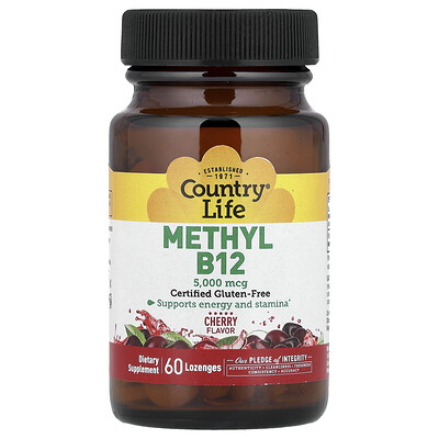 Product Image for Country Life, Methyl B12, Cherry, 5,000 mcg, 60 Lozenges